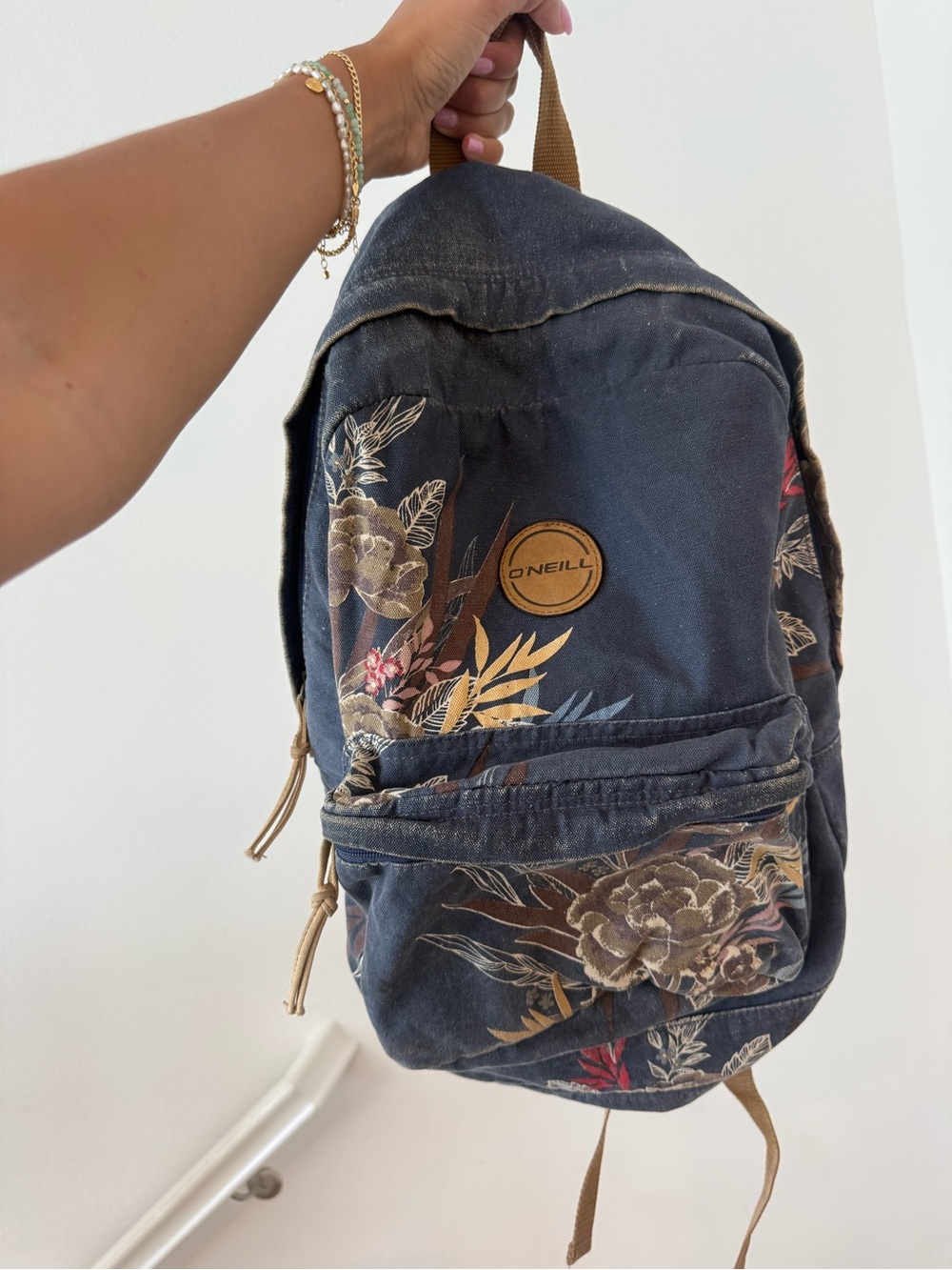 O'Neill Dark Blue Floral Canvas Backpack